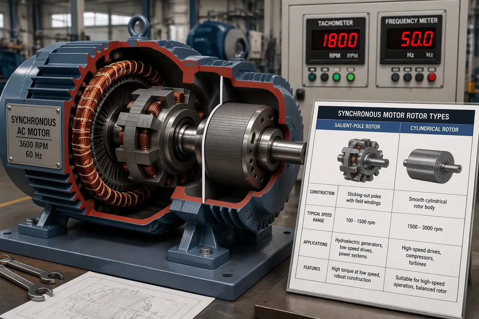 Synchronous AC Motor: Constant Speed and Power Factor