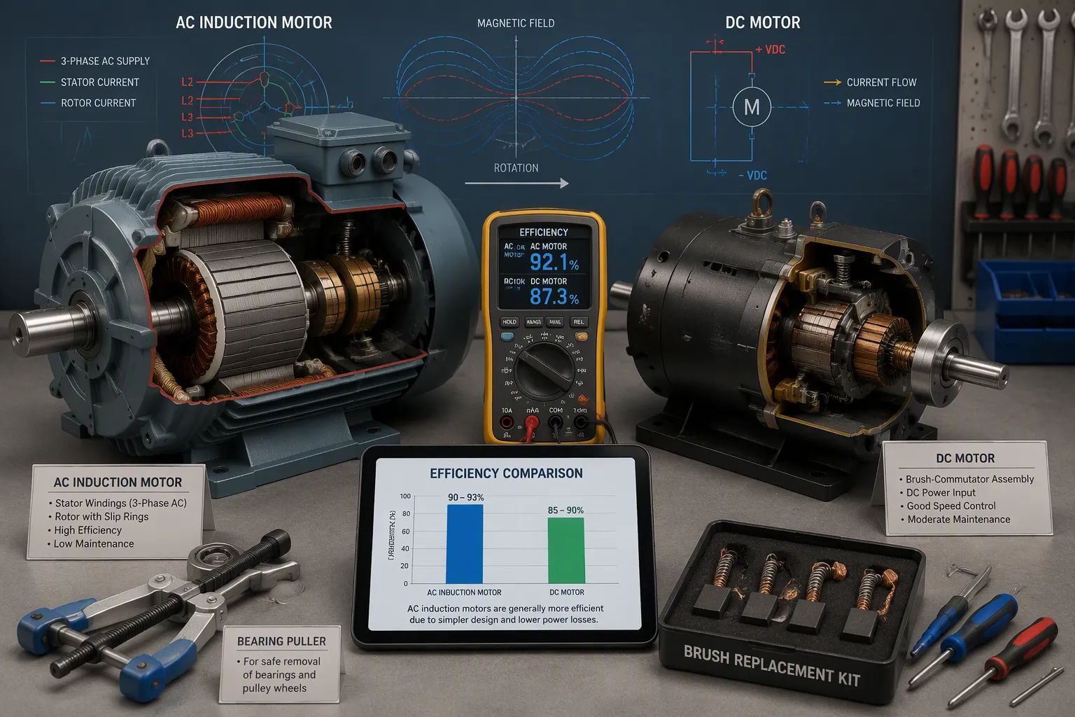 AC vs DC Motors: Efficiency, Cost, and Maintenance